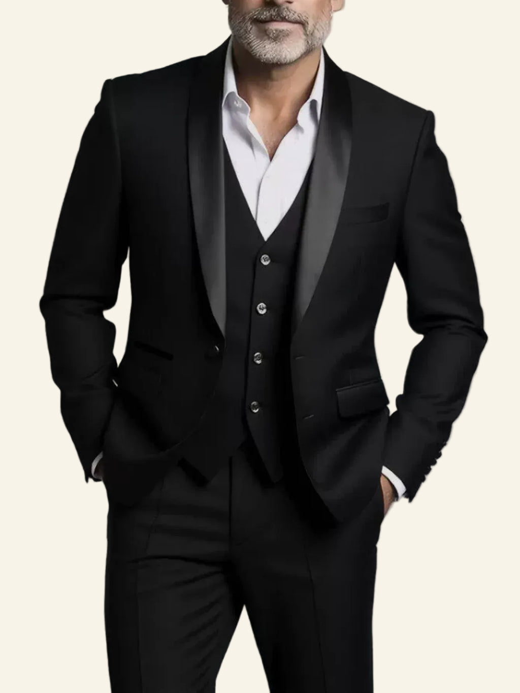 Elegant Men's Suit Sets- Slim Fit Tuxedo Set for Weddings & Formal Occasions, Black Suit