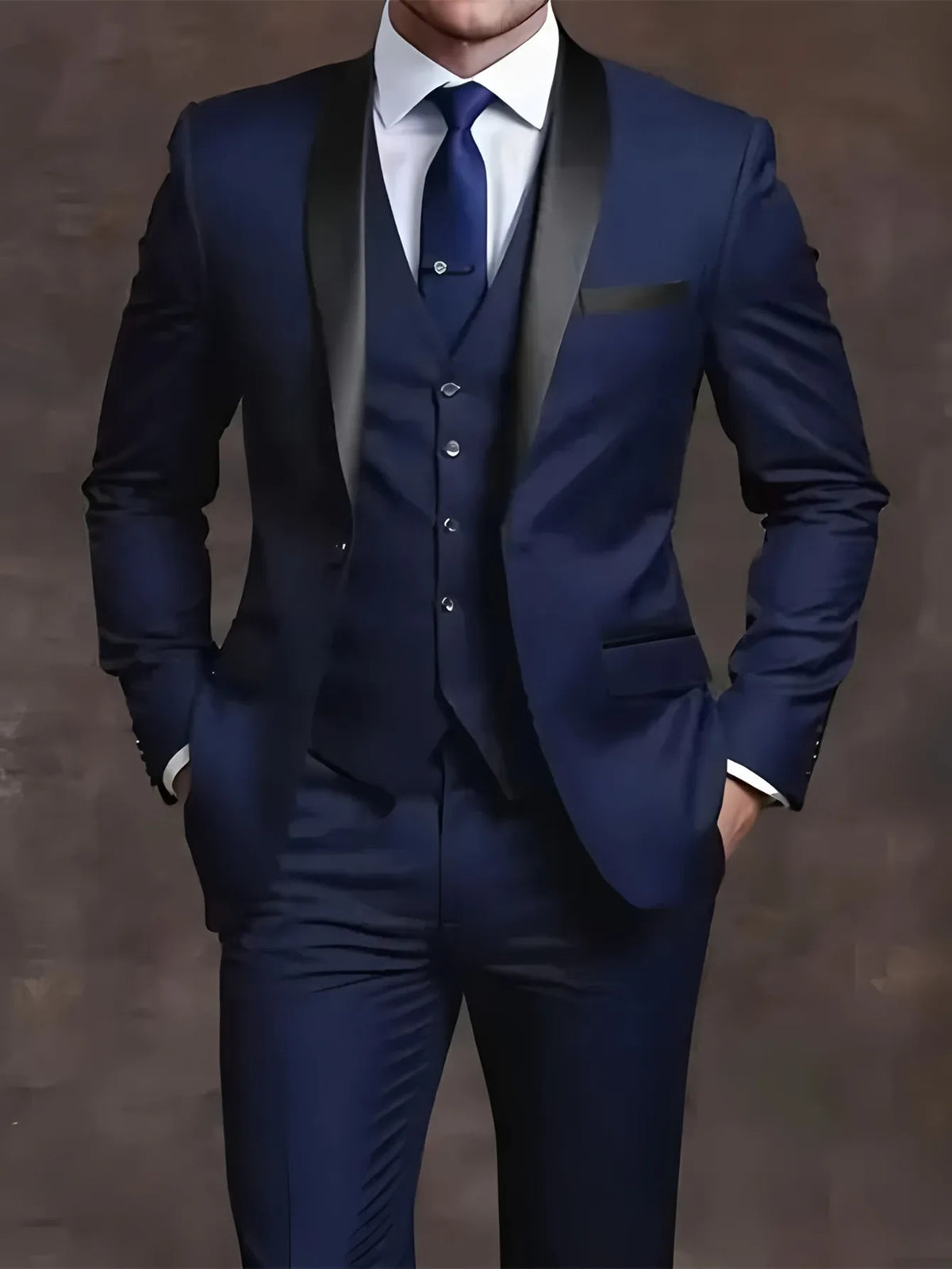 Blue suit with a tie
